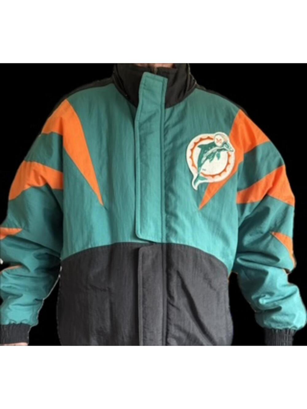 Vintage 1990's Miami Dolphins NFL Apex One Pro Line puffer jacket Size Large